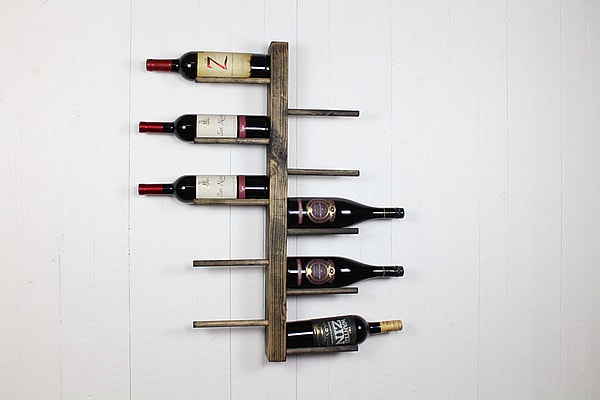 Vinholder væg sort - 10 flasker
